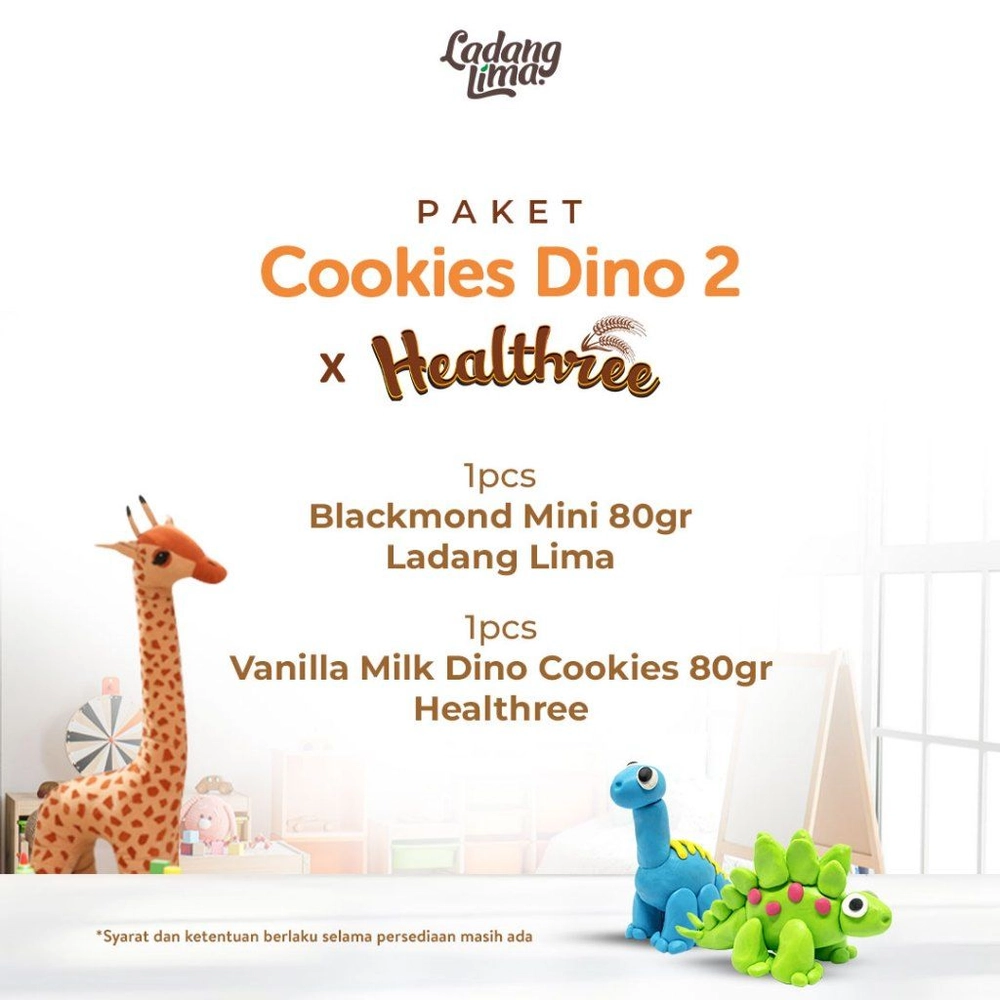 Paket Cookies Dino 2 - Cookies Ladang Lima x Healthree Gluten Free