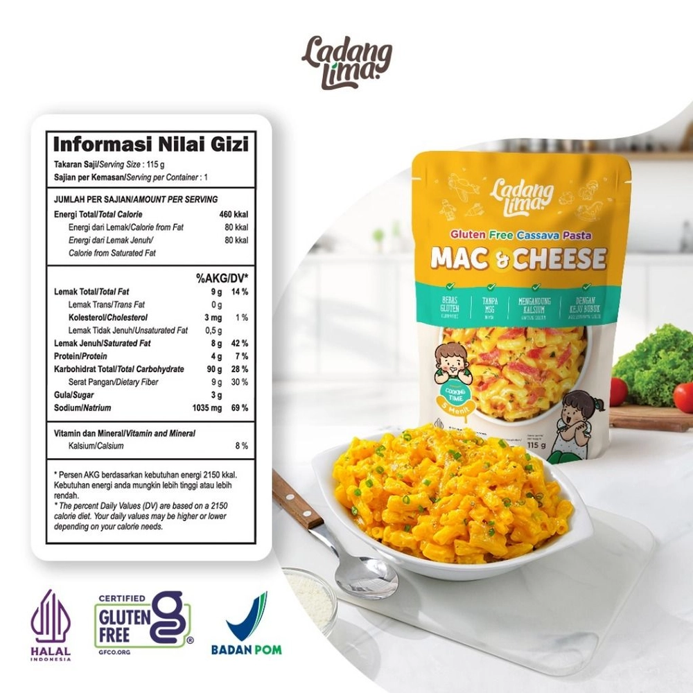 Pasta Mac and Cheese 115g - Pasta Gluten Free Ladang Lima